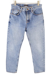 NUDIE JEANS Sleepy Sixten Friendly Blue Men Jeans W30/L30 Faded Straight Fit