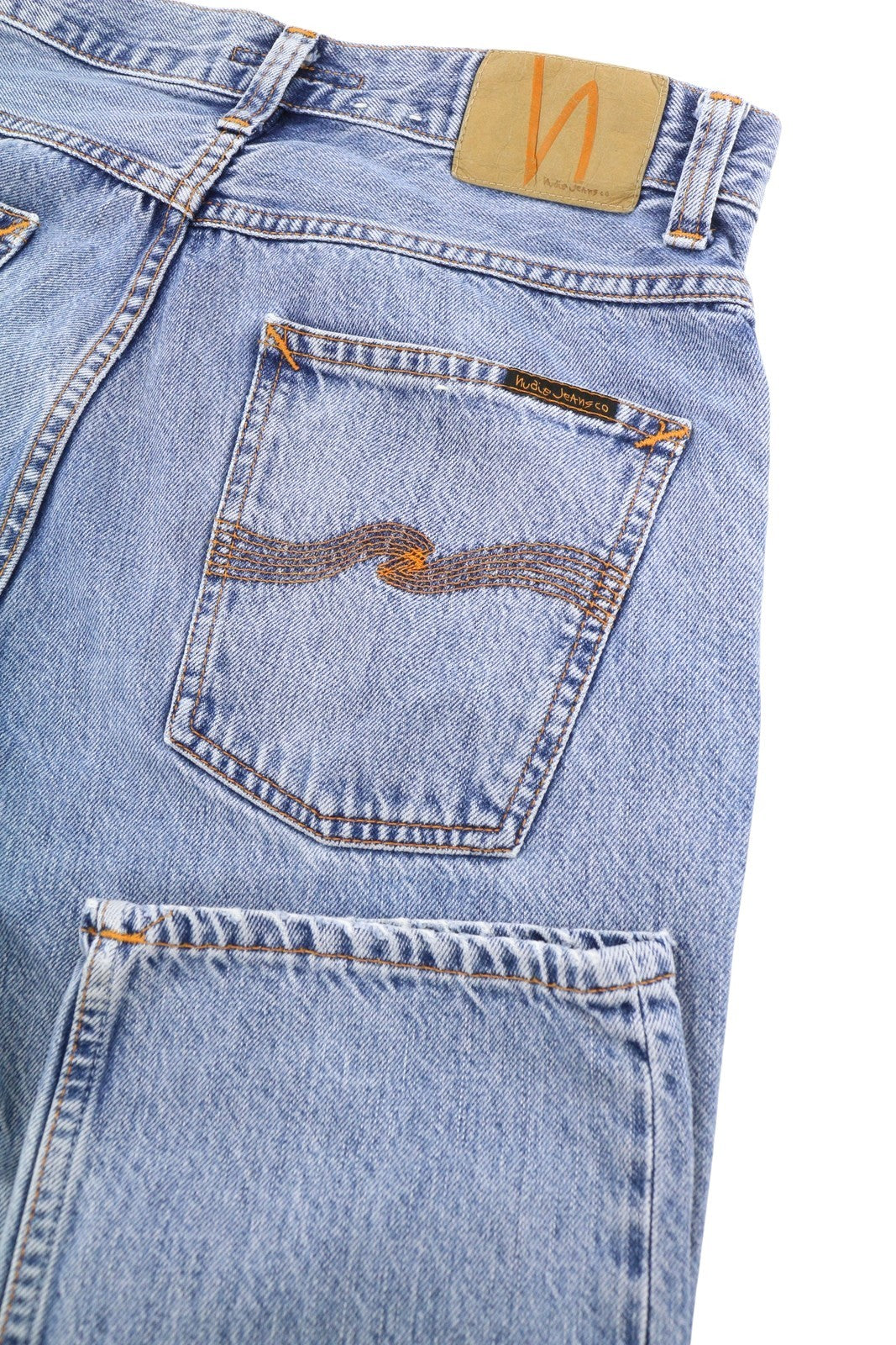 NUDIE JEANS Sleepy Sixten Friendly Blue Men Jeans W30/L30 Faded Straight Fit