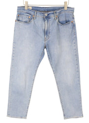 LEVI'S 502 Men Jeans W34/L30 Blue Faded Tapered Fit Zip Fly Denim