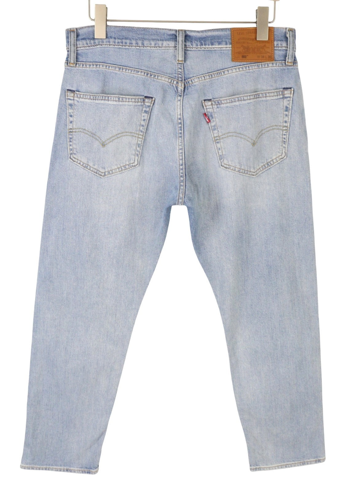 LEVI'S 502 Men Jeans W34/L30 Blue Faded Tapered Fit Zip Fly Denim