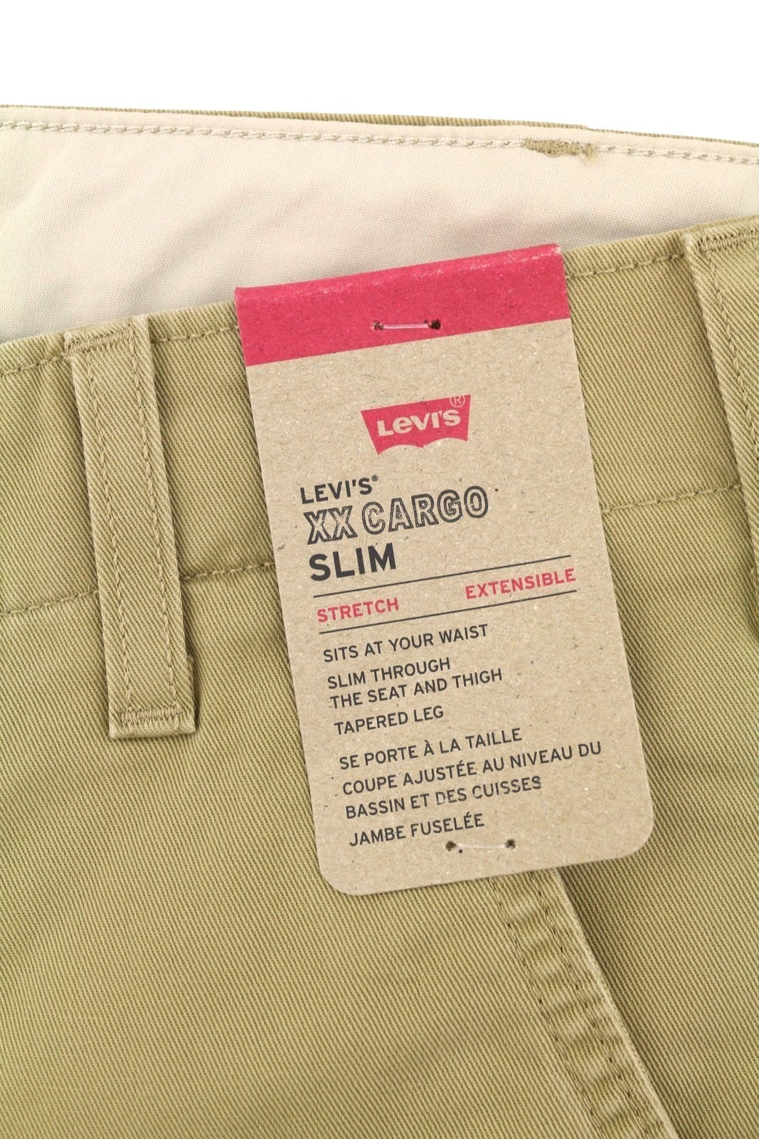 LEVI'S XX Cargo Men Trousers W30/L32 Beige Slim Fit Stretch Extensible Zip