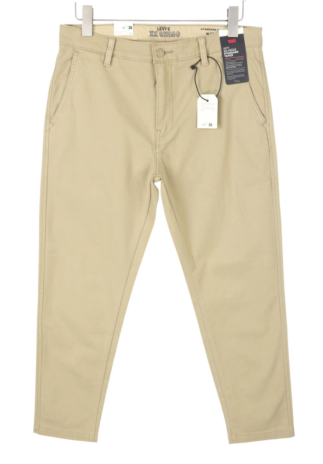 LEVI'S XX Chino Men Trousers W32/L30 Beige Standard Tapered Fit Zip Fly Big E