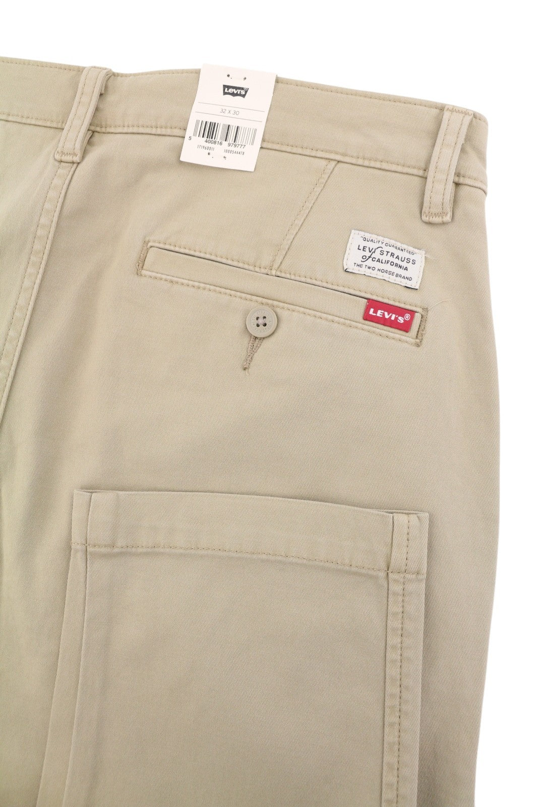 LEVI'S XX Chino Men Trousers W32/L30 Beige Standard Tapered Fit Zip Fly Big E
