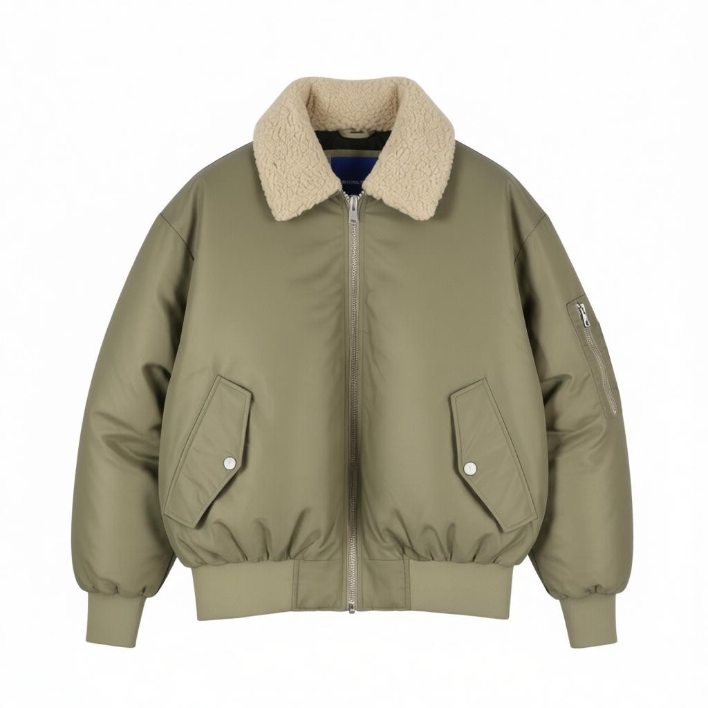 JACK & JONES Jorqueens Bomber Men Jacket M Silver Sage Oversized Zip