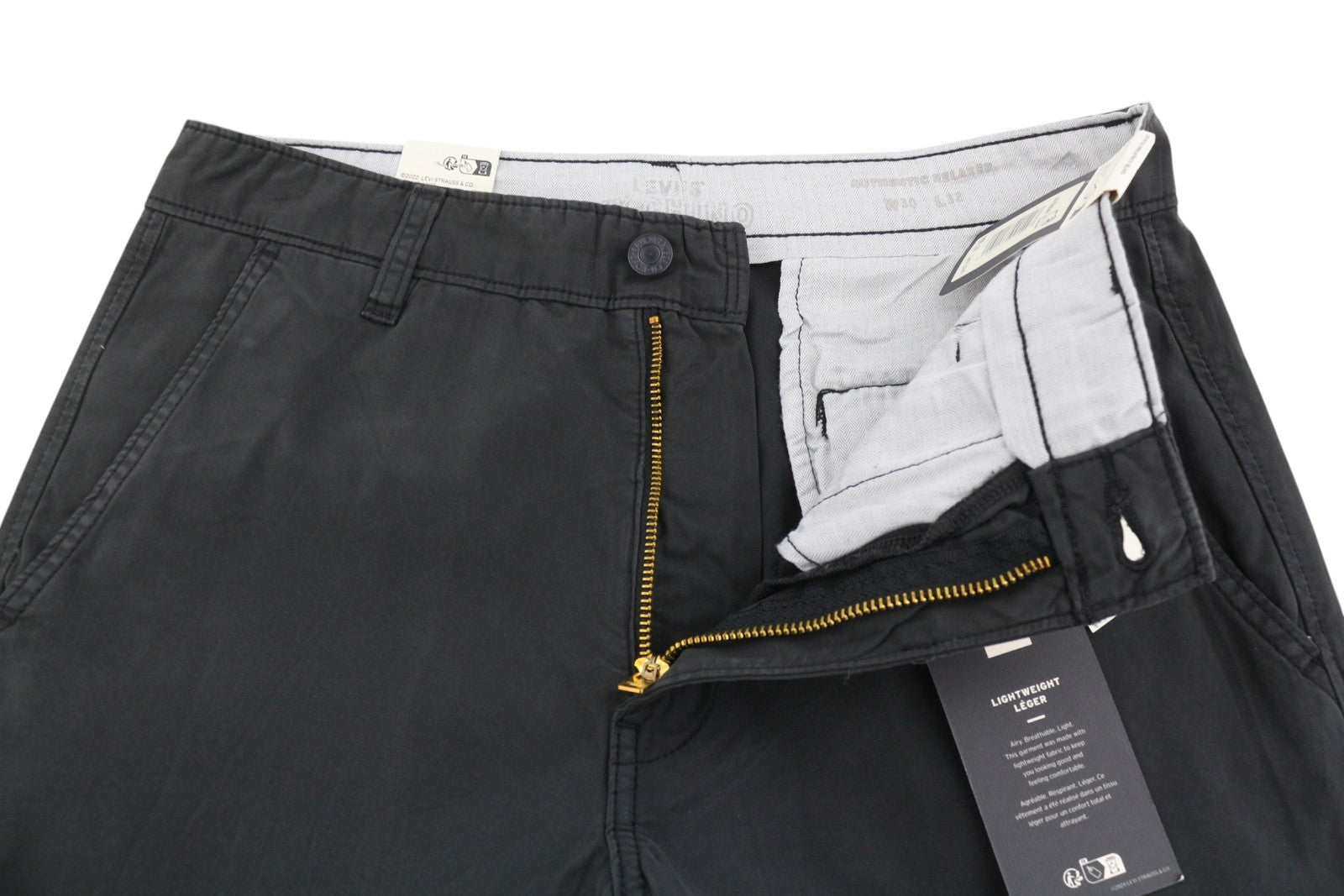 LEVI'S XX Chino Men Trousers W30/L32 Grey Authentic Relaxed Lightweight Big E