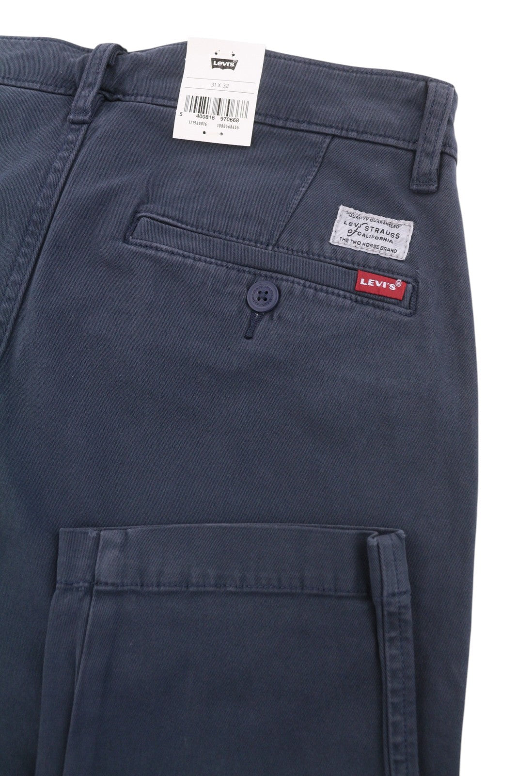 LEVI'S XX Chino Men Trousers W31/L32 Blue Standard Tapered Fit Zip Fly Big E