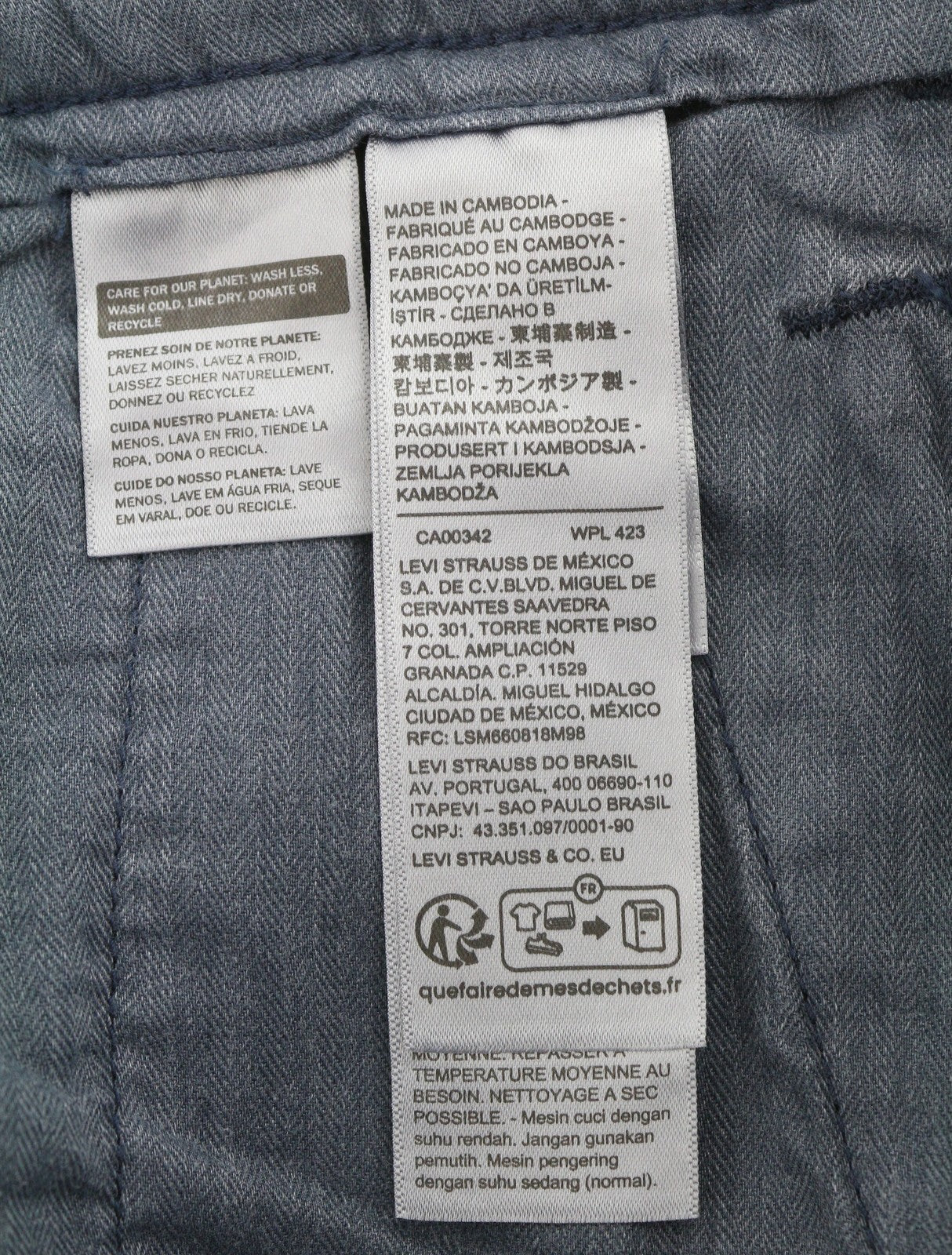 LEVI'S XX Chino Men Trousers W31/L32 Blue Standard Tapered Fit Zip Fly Big E