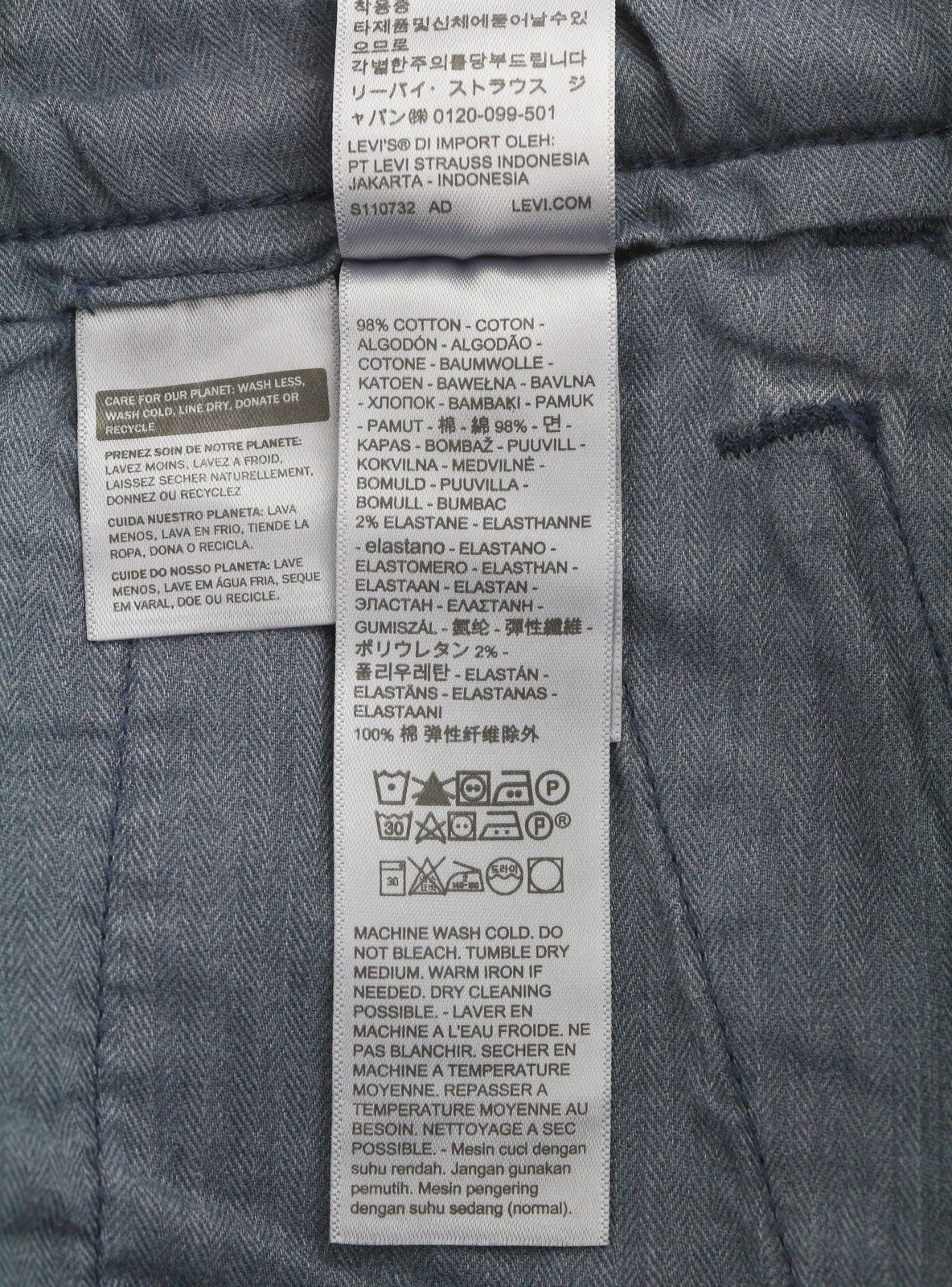 LEVI'S XX Chino Men Trousers W31/L32 Blue Standard Tapered Fit Zip Fly Big E