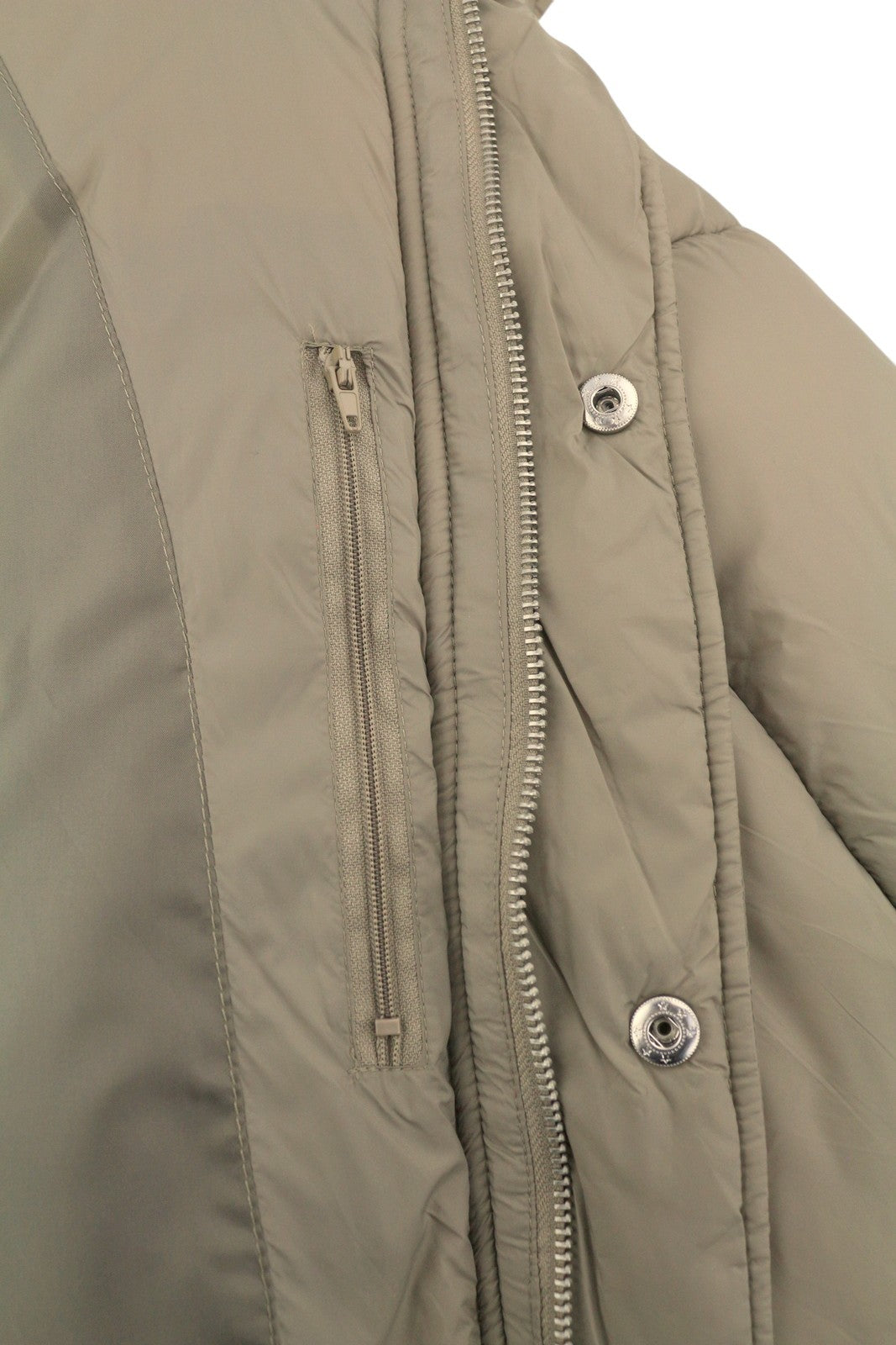 JJXX Saga Nylon Quilted Women Jacket L Brindle Oversized Hidden Hood