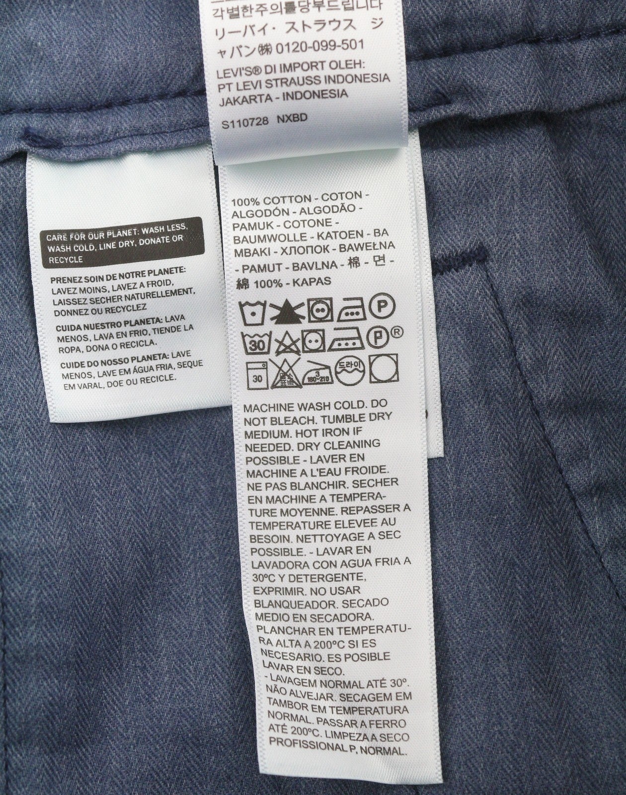 LEVI'S XX Chino Men Trousers W30/L32 Blue Authentic Fit Zip Fly Big E