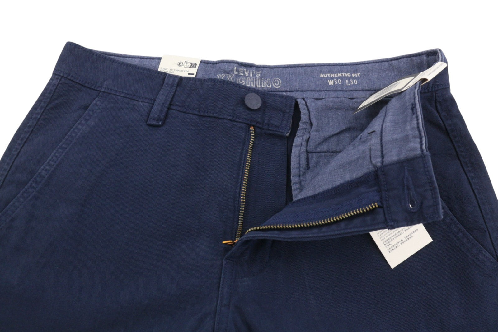 LEVI'S XX Chino Men Trousers W30/L30 Blue Authentic Fit Zip Fly Big E