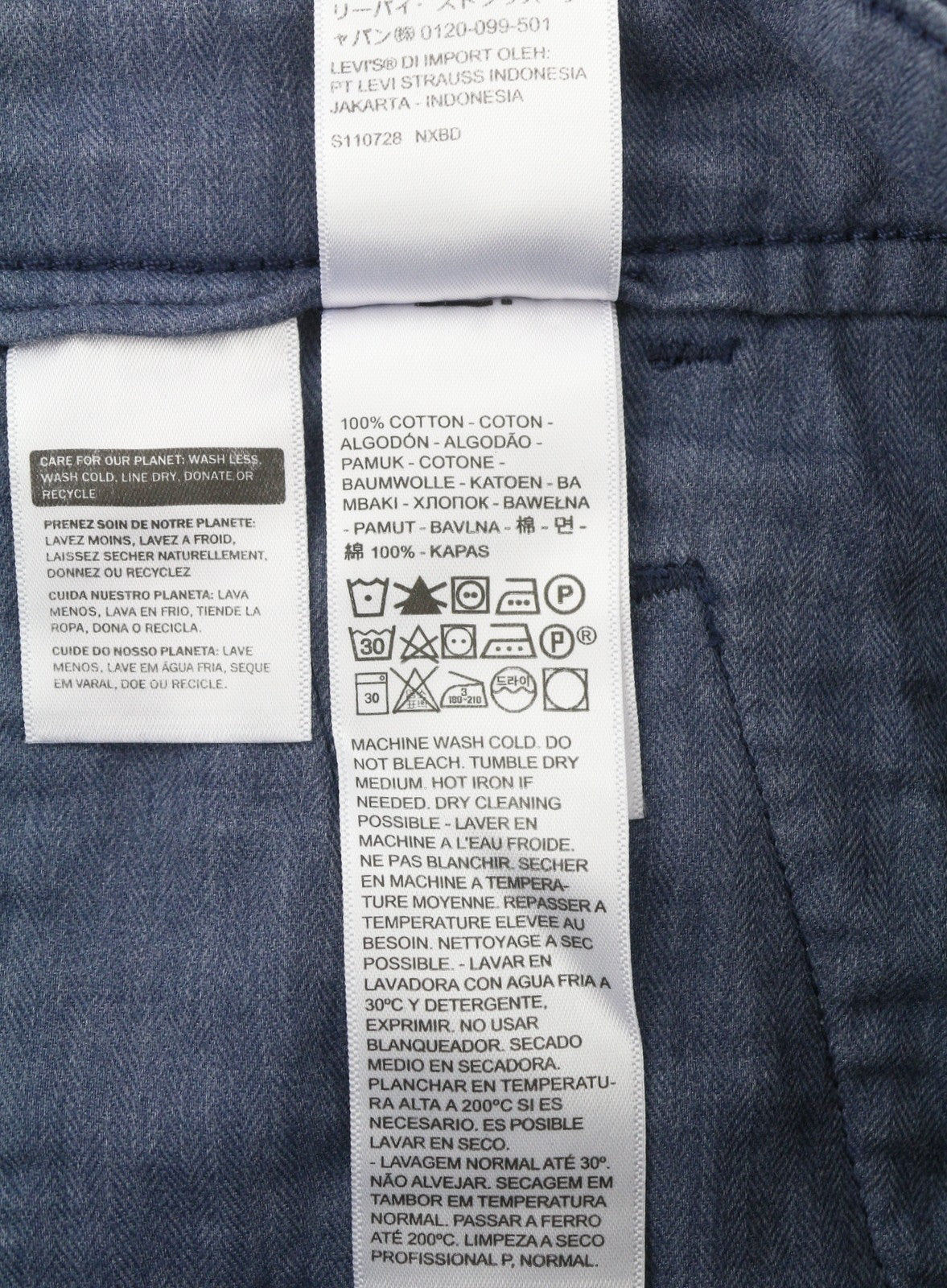 LEVI'S XX Chino Men Trousers W30/L30 Blue Authentic Fit Zip Fly Big E