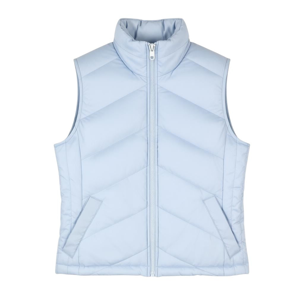 ONLY Nicole Quilt Women Waistcoat S Light Blue Padded High Neck Zip