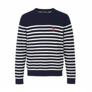 SCOTCH & SODA Men Jumper M Dark Blue Striped Wool Blend Tight Knit Pull On