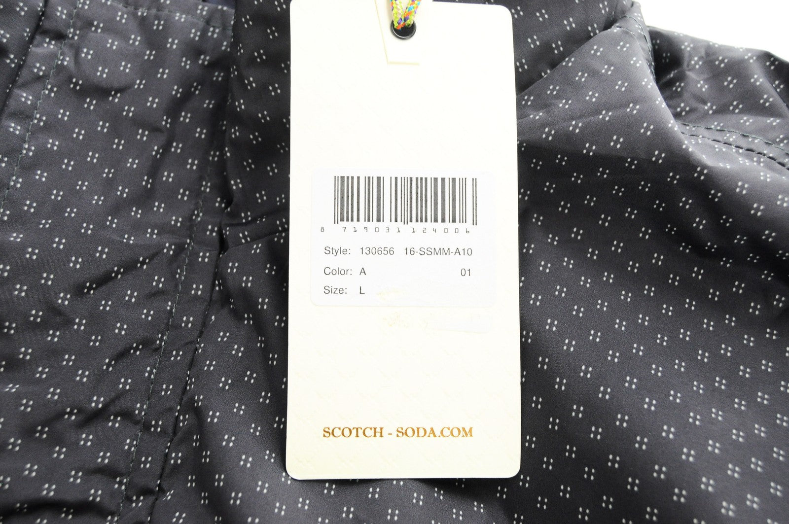 SCOTCH & SODA Men Jacket L High Neck Lightweight Lined Mid-Grey Short Length
