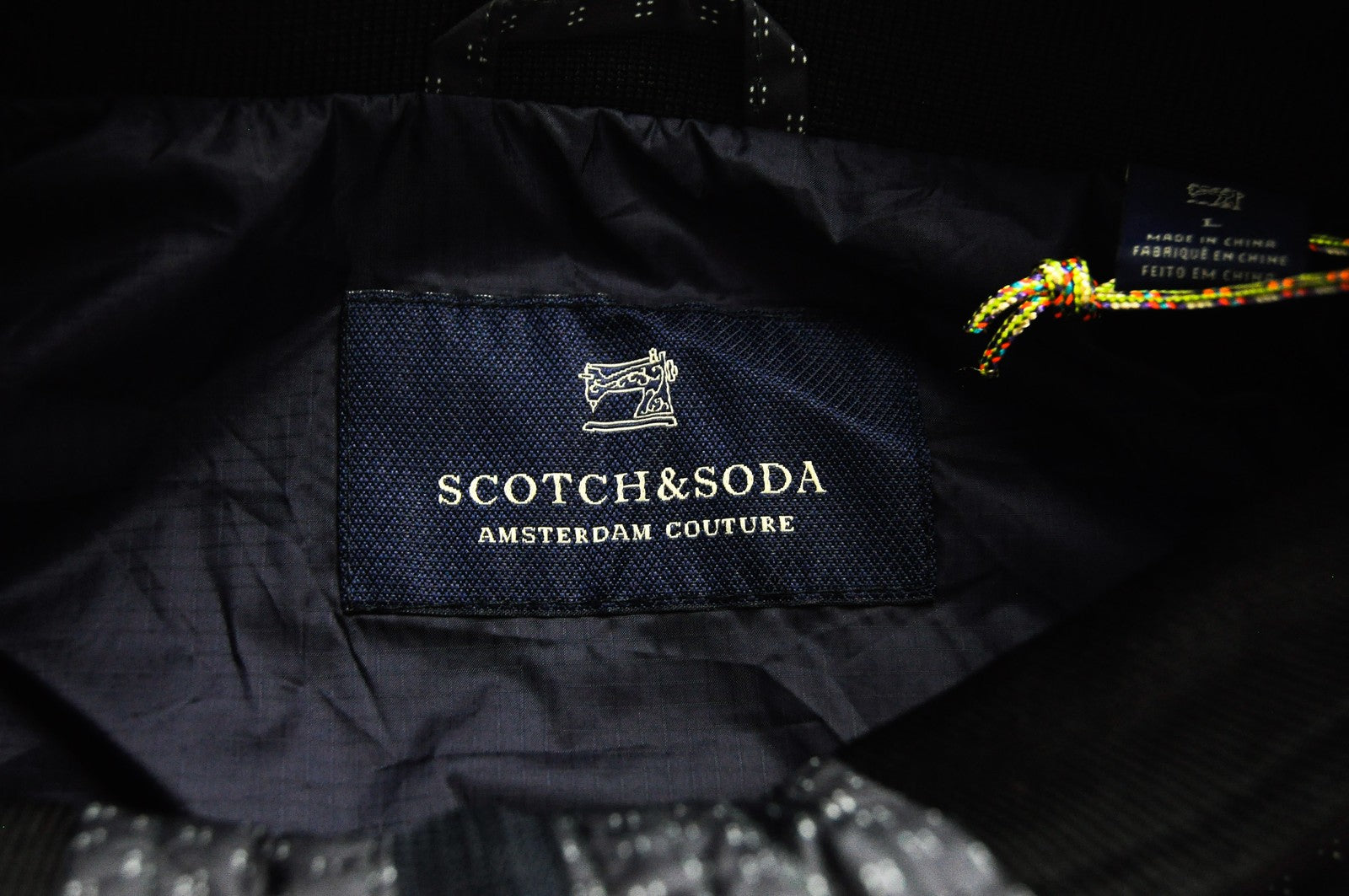 SCOTCH & SODA Men Jacket L High Neck Lightweight Lined Mid-Grey Short Length