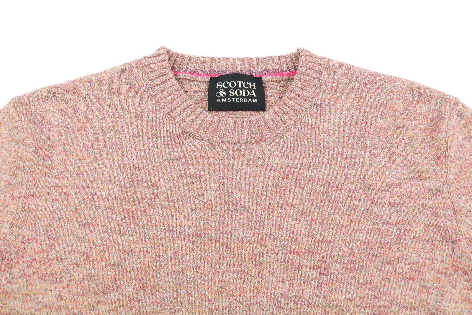 SCOTCH & SODA Men Jumper M Pink Melange Tight Knit Crew Neck Pull On