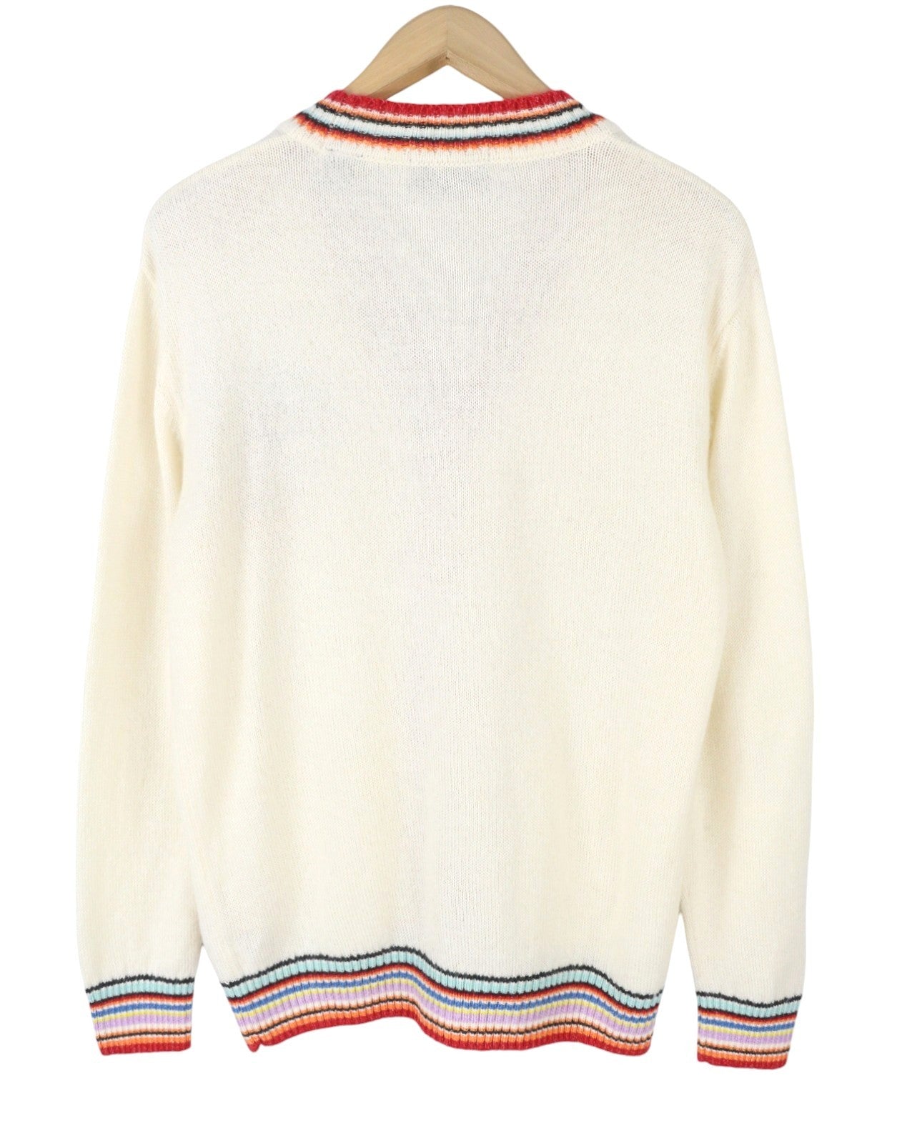 SCOTCH & SODA Men Jumper S Off White Linen Blend Knitted Patterned Cardigan