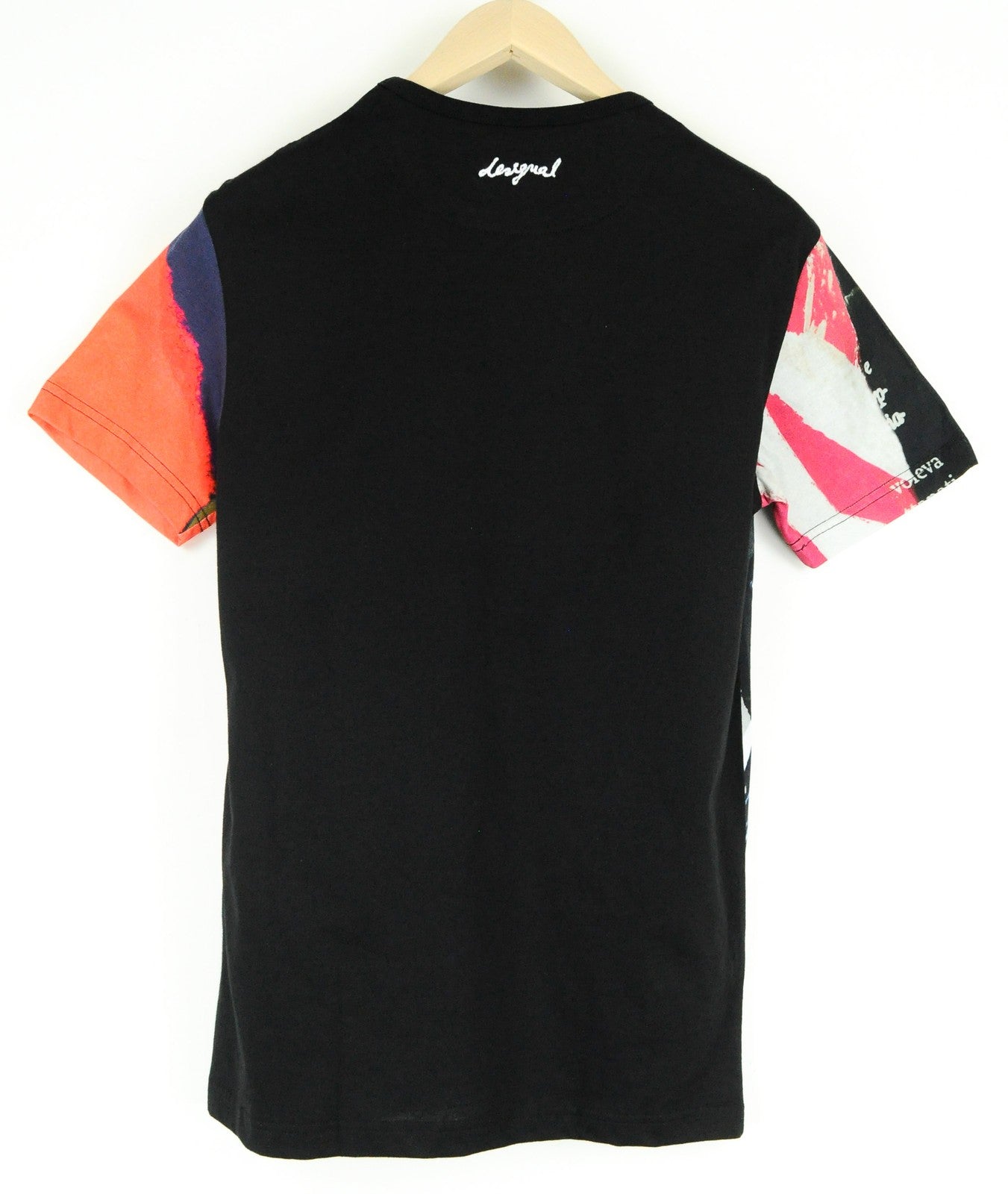 DESIGUAL ES Edmund Men T-Shirt S Printed Slang Crew Neck Colourful Jersey