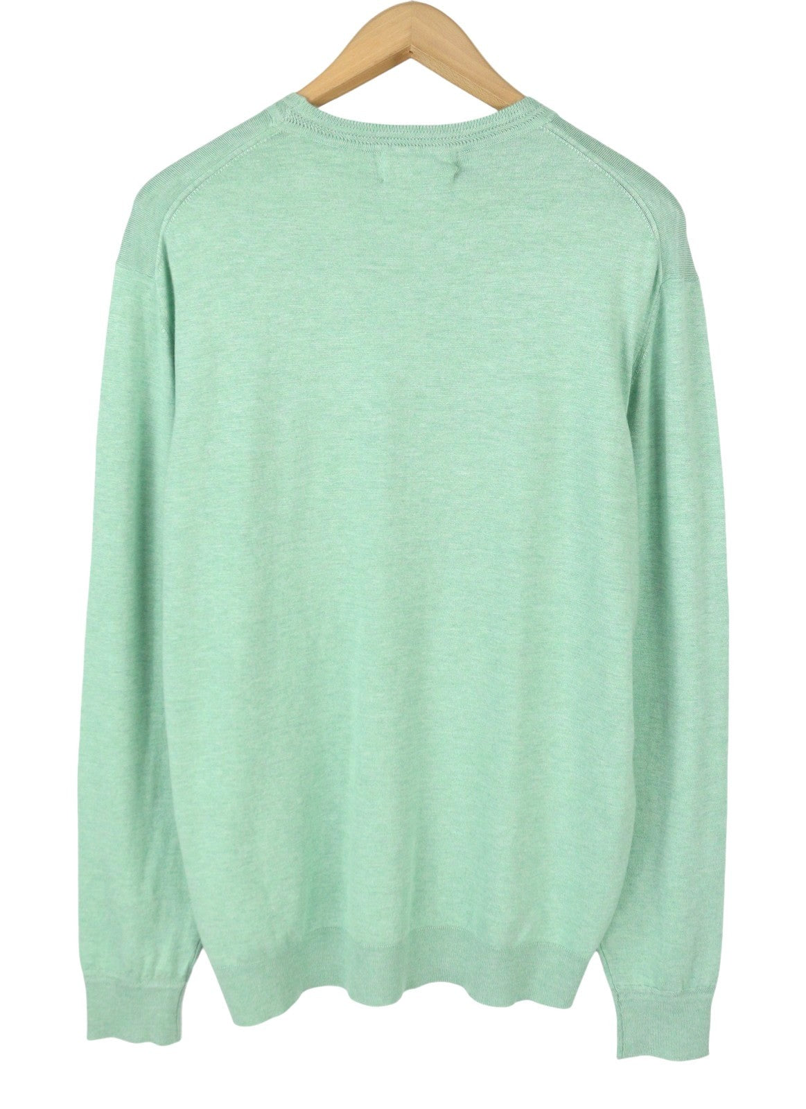 SCOTCH & SODA Men Jumper L Green Melange Tight Knit Crew Neck Pull On