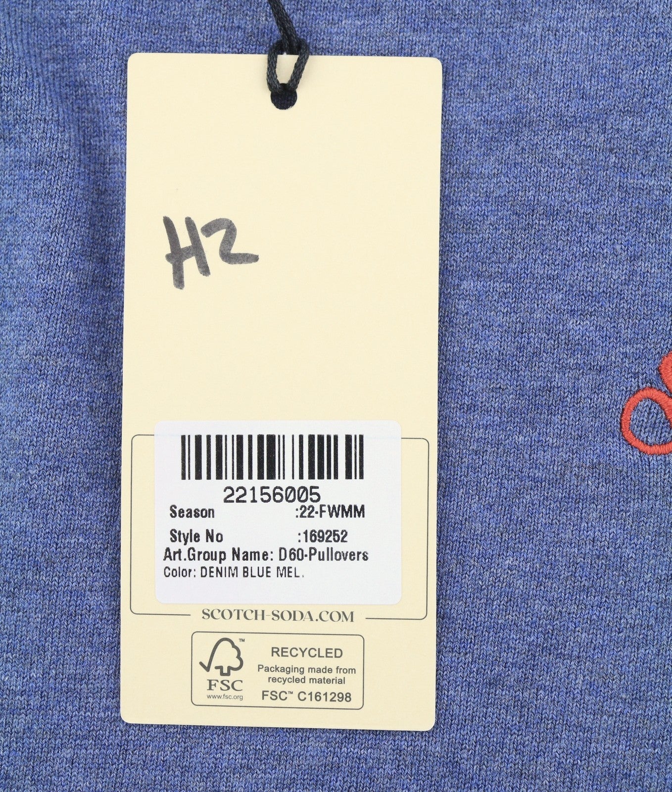SCOTCH & SODA Men Jumper M Blue Melange Tight Knit Crew Neck Pull On