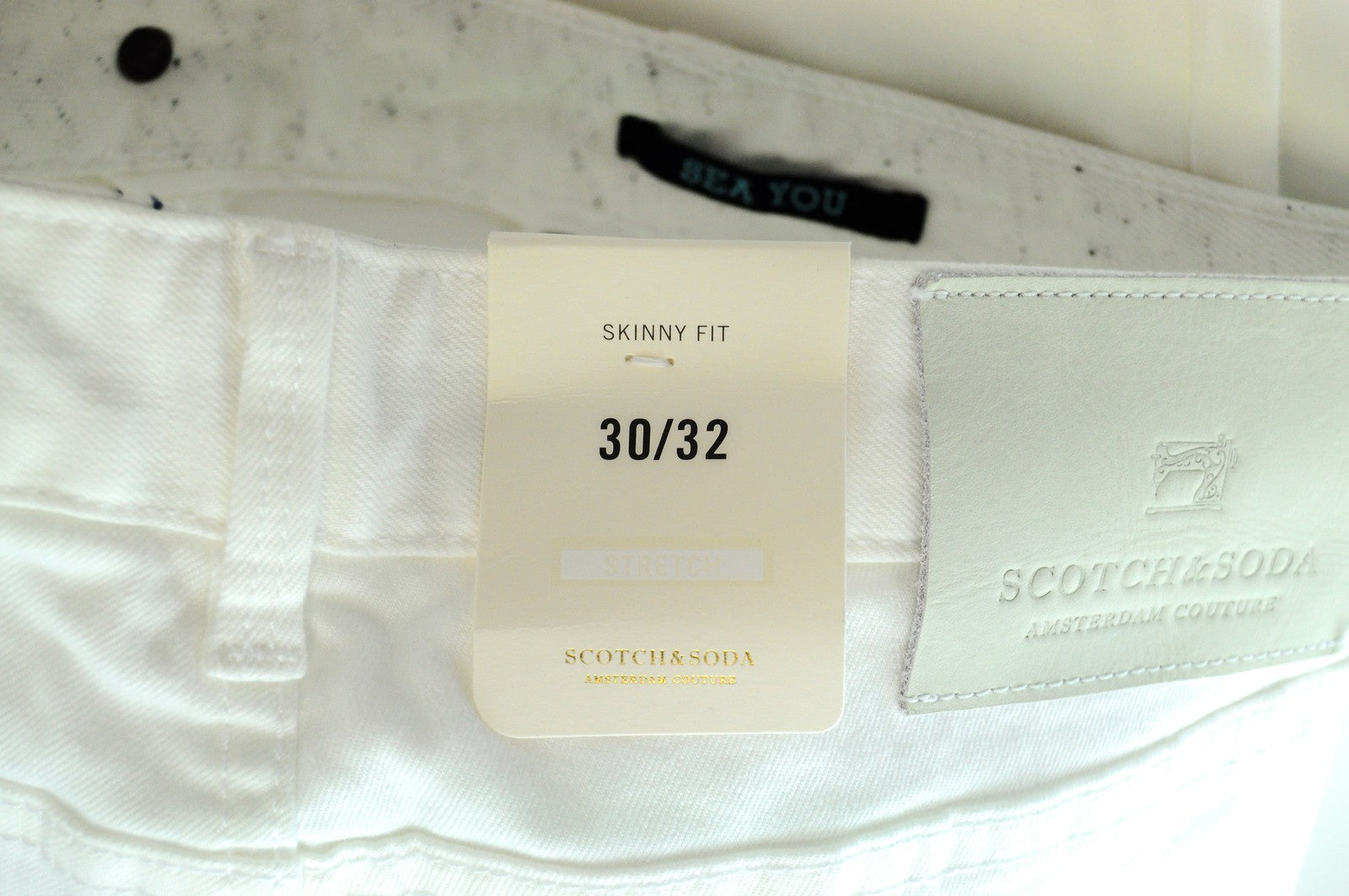 SCOTCH & SODA Pike Men Jeans W30/L32 Skinny Fit Cotton Stretch White 5-Pocket