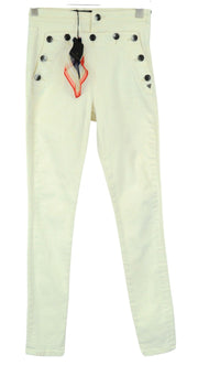 MAISON SCOTCH Jolie Vagabonde Women Jeans ~W25/L30 Slim Off-White Button-Front