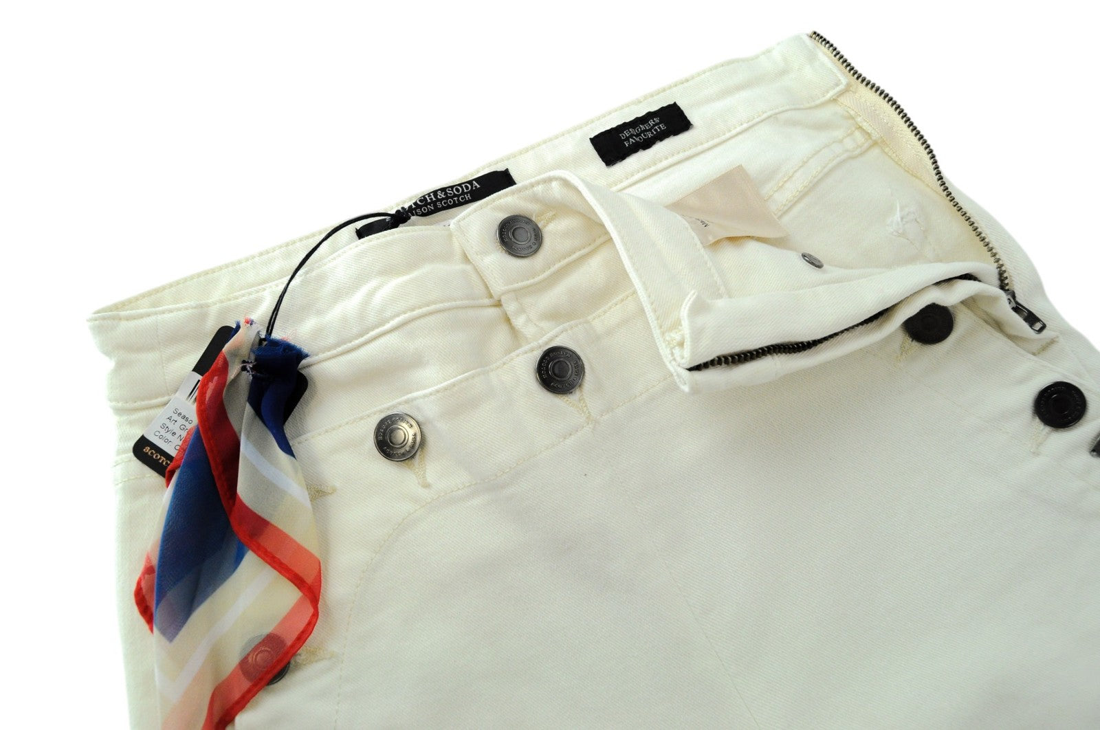 MAISON SCOTCH Jolie Vagabonde Women Jeans ~W25/L30 Slim Off-White Button-Front