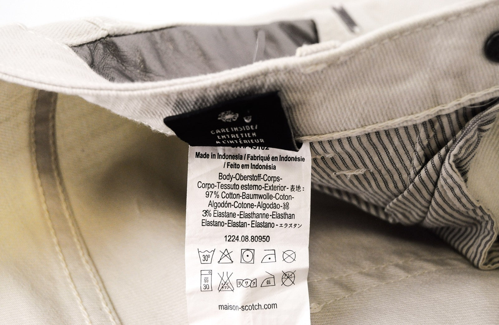 MAISON SCOTCH Women Jeans W30/L32 Slim Fit Cotton Stretch Off-White Casual
