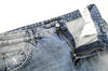 REPLAY Women Skirt W32 Blue Pure Cotton Washed Distressed Denim Mini