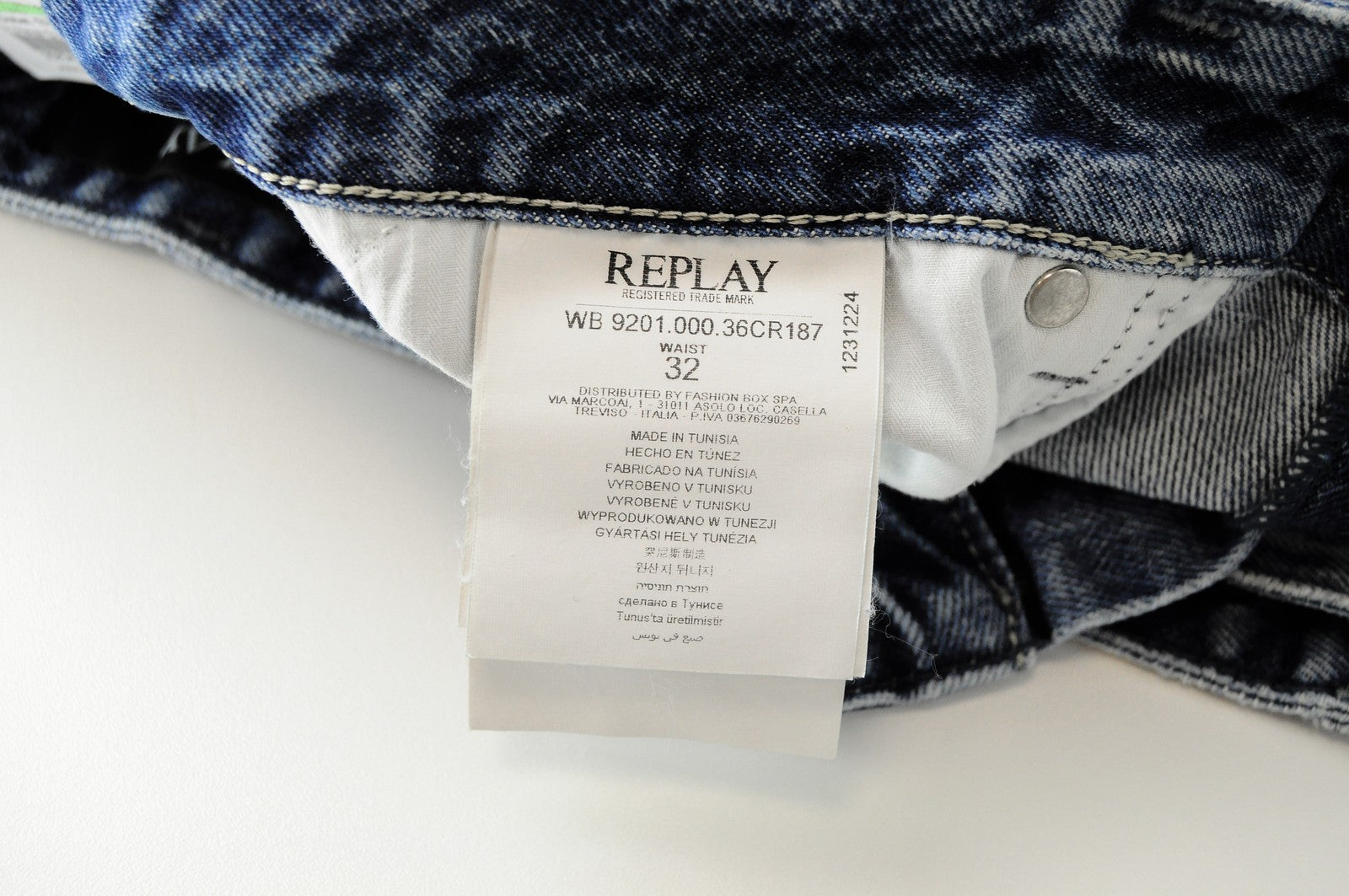 REPLAY Women Skirt W32 Blue Pure Cotton Washed Distressed Denim Mini