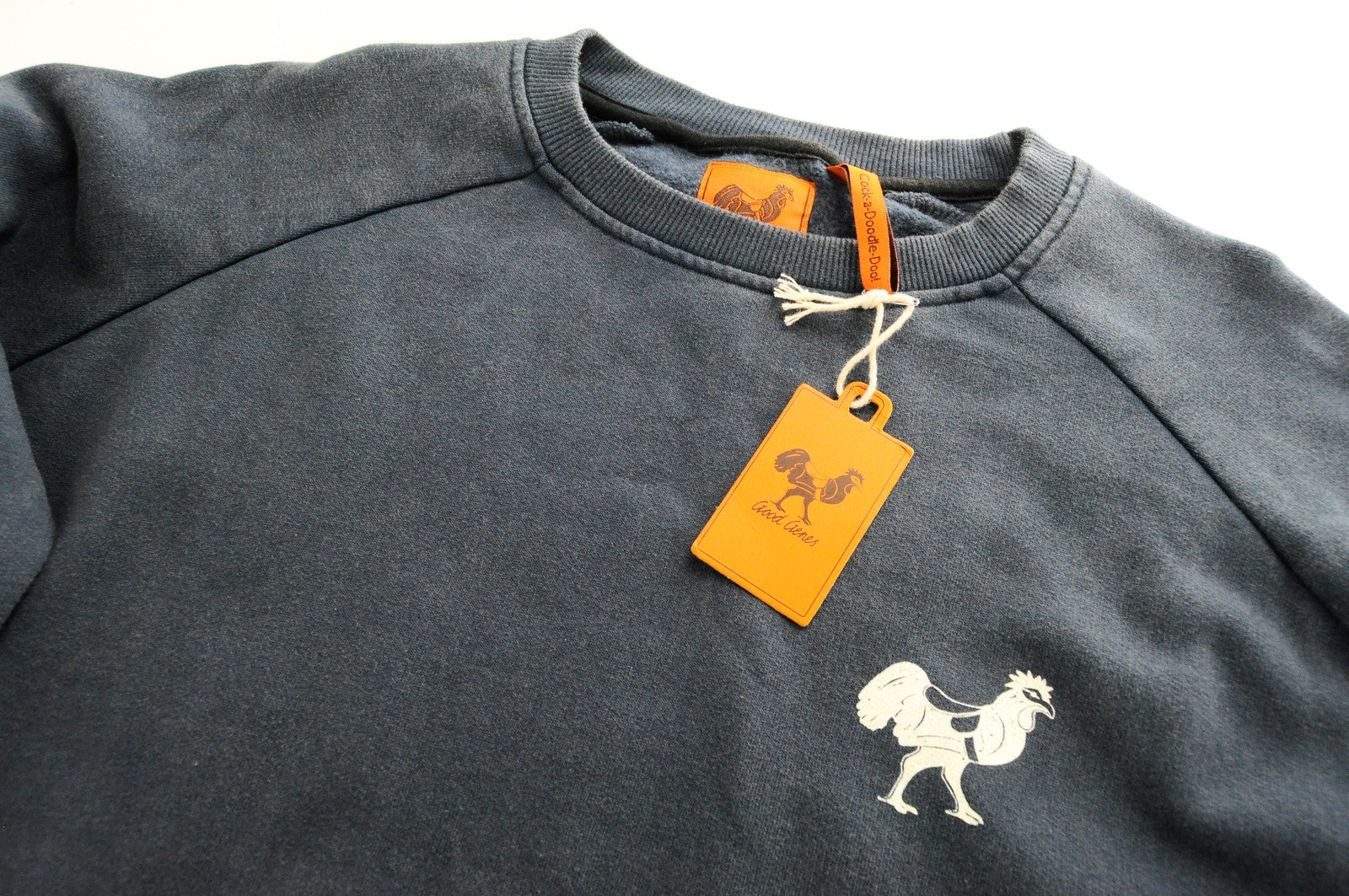GOOD GENES Men Sweatshirt S Navy Pure Cotton Long Sleeved Casual Logo Pull On