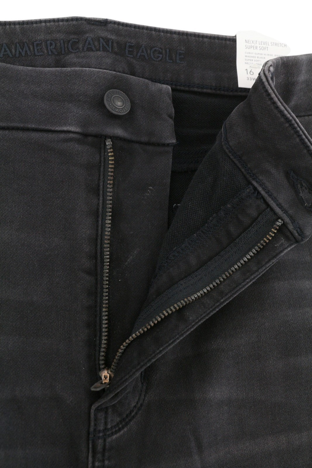 AMERICAN EAGLE OUTFITTERS Curvy Super Hi-Rise Jegging Women Jeans W33 Black