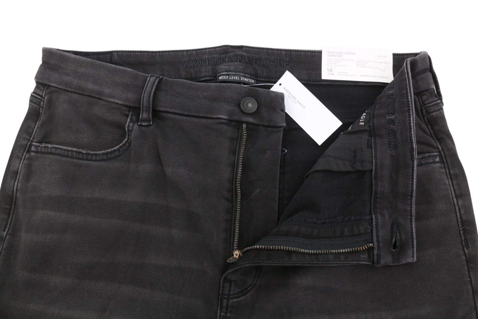 AMERICAN EAGLE OUTFITTERS Curvy Super Hi-Rise Jegging Women Jeans W33 Black