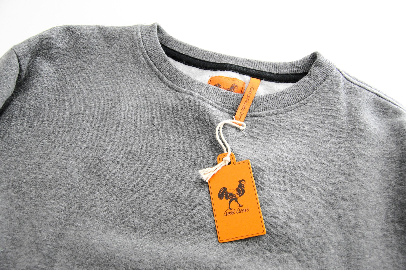 GOOD GENES Men Sweatshirt L Grey Cotton Blend Long Sleeved Logo Pull On