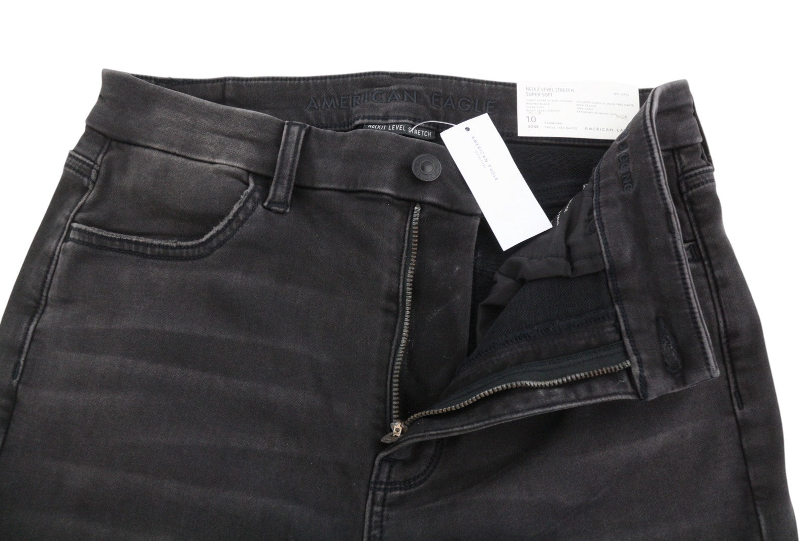 AMERICAN EAGLE OUTFITTERS Curvy Super Hi-Rise Jegging Women Jeans W30 Black