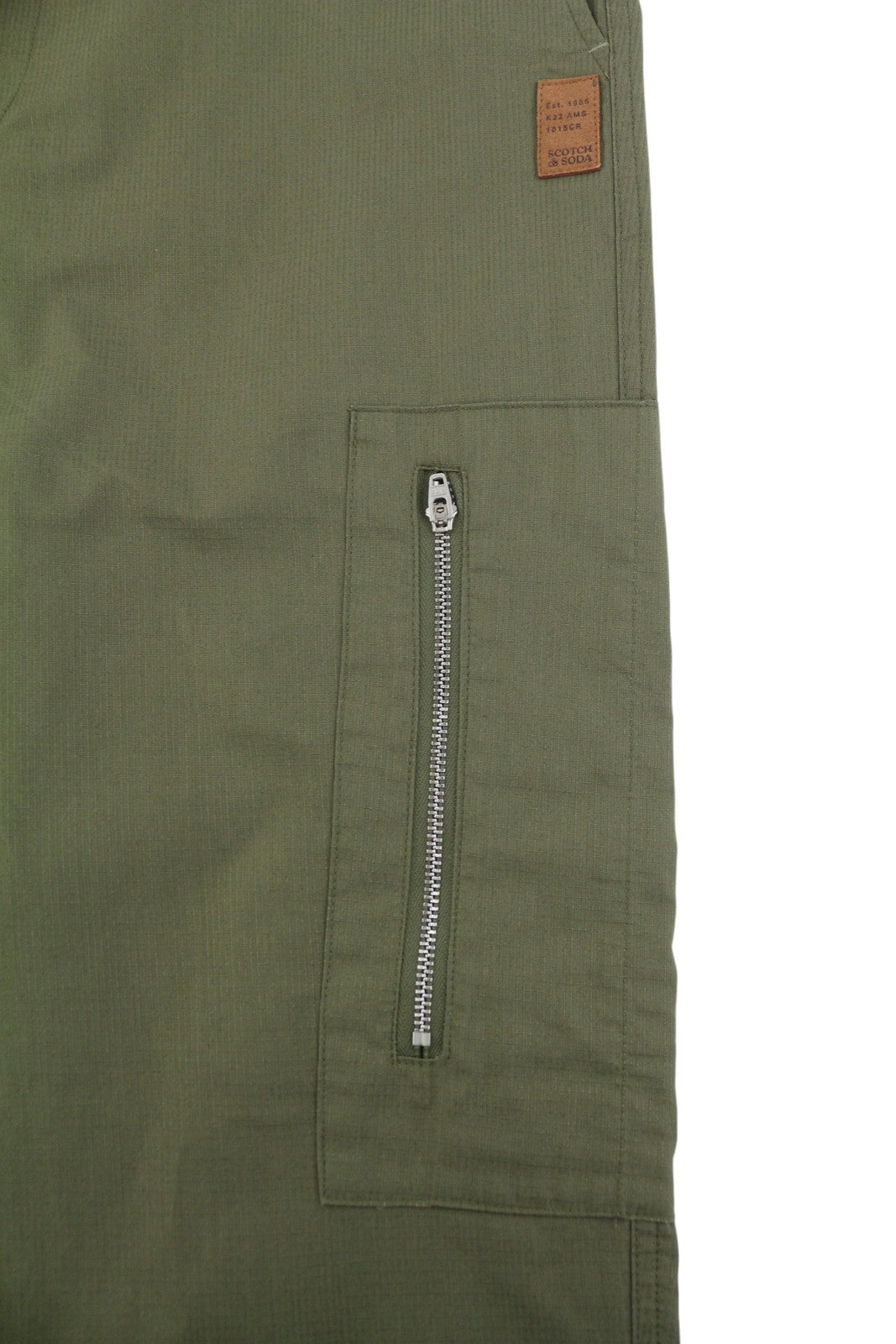 SCOTCH & SODA Men Trousers W31/L29 Green Elastic Waist Zip Hems