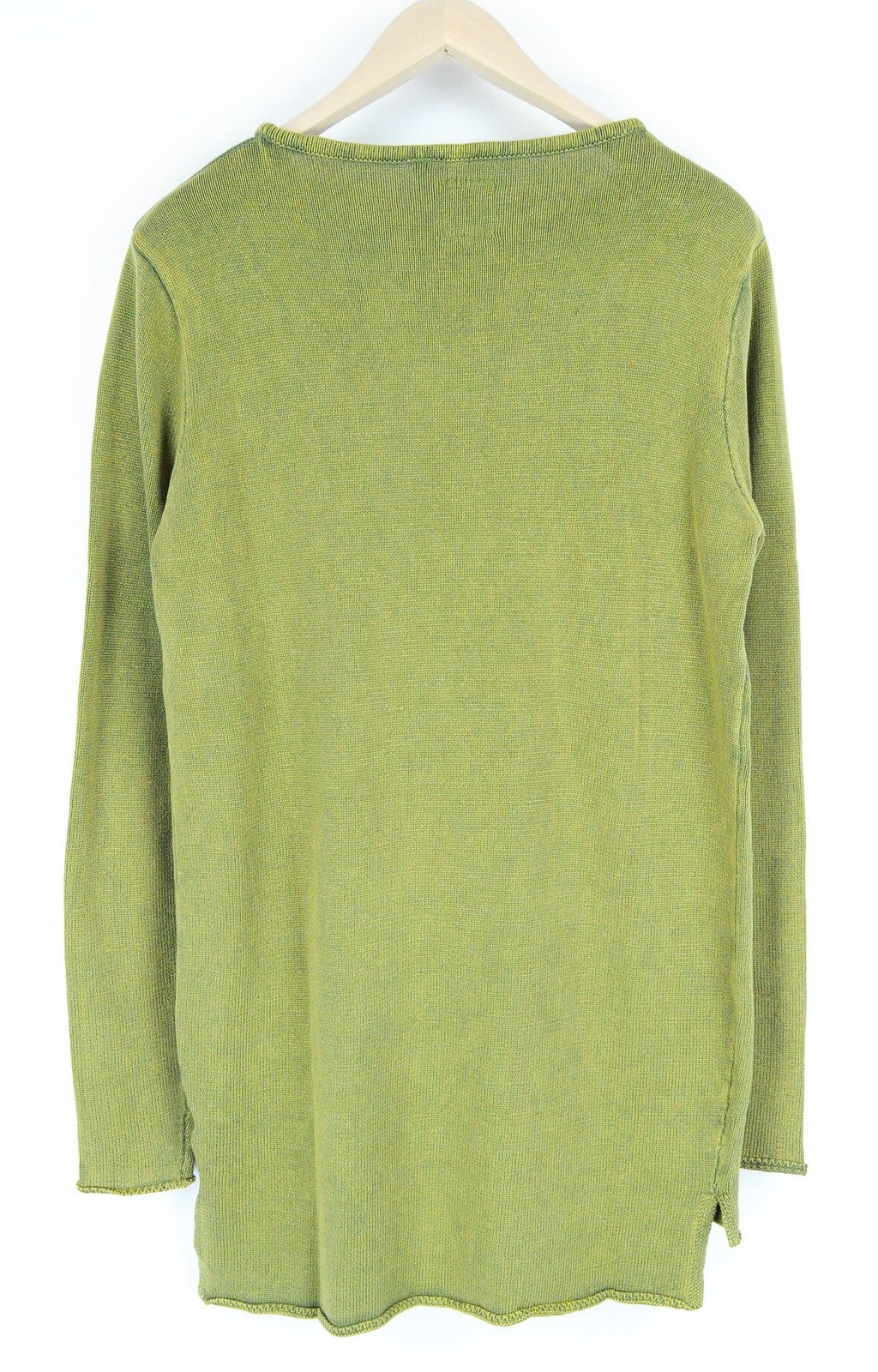 GOOD GENES Men Jumper M Green Pure Cotton Knitted Logo Long Sleeved Sweater