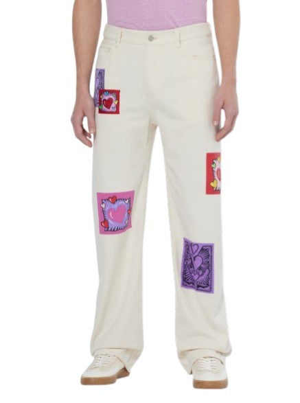 SCOTCH & SODA x Burton Morris Men Jeans W30/L30 Artsy Print Straight Fit Unisex