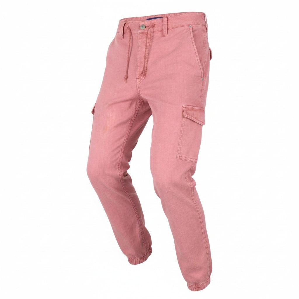 SCOTCH & SODA The Verge Men Trousers W32/L32 Pink Garment Dyed Buttoned Cargo