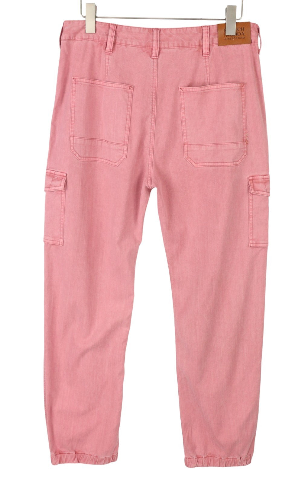 SCOTCH & SODA The Verge Men Trousers W32/L32 Pink Garment Dyed Buttoned Cargo