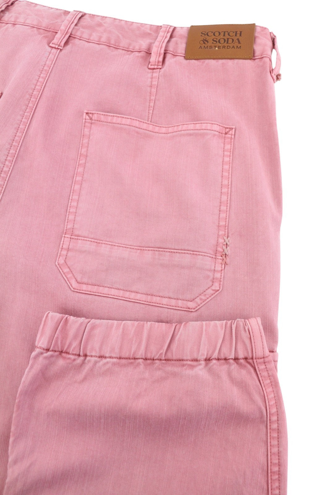 SCOTCH & SODA The Verge Men Trousers W32/L32 Pink Garment Dyed Buttoned Cargo