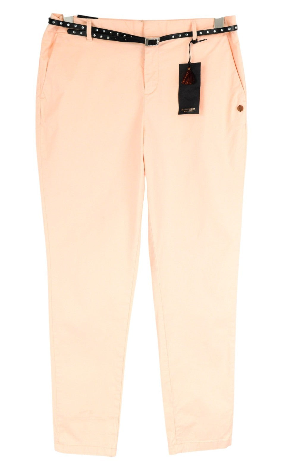 MAISON SCOTCH Women Trousers W27/L32 Belted Formal Light Pink Regular Chino