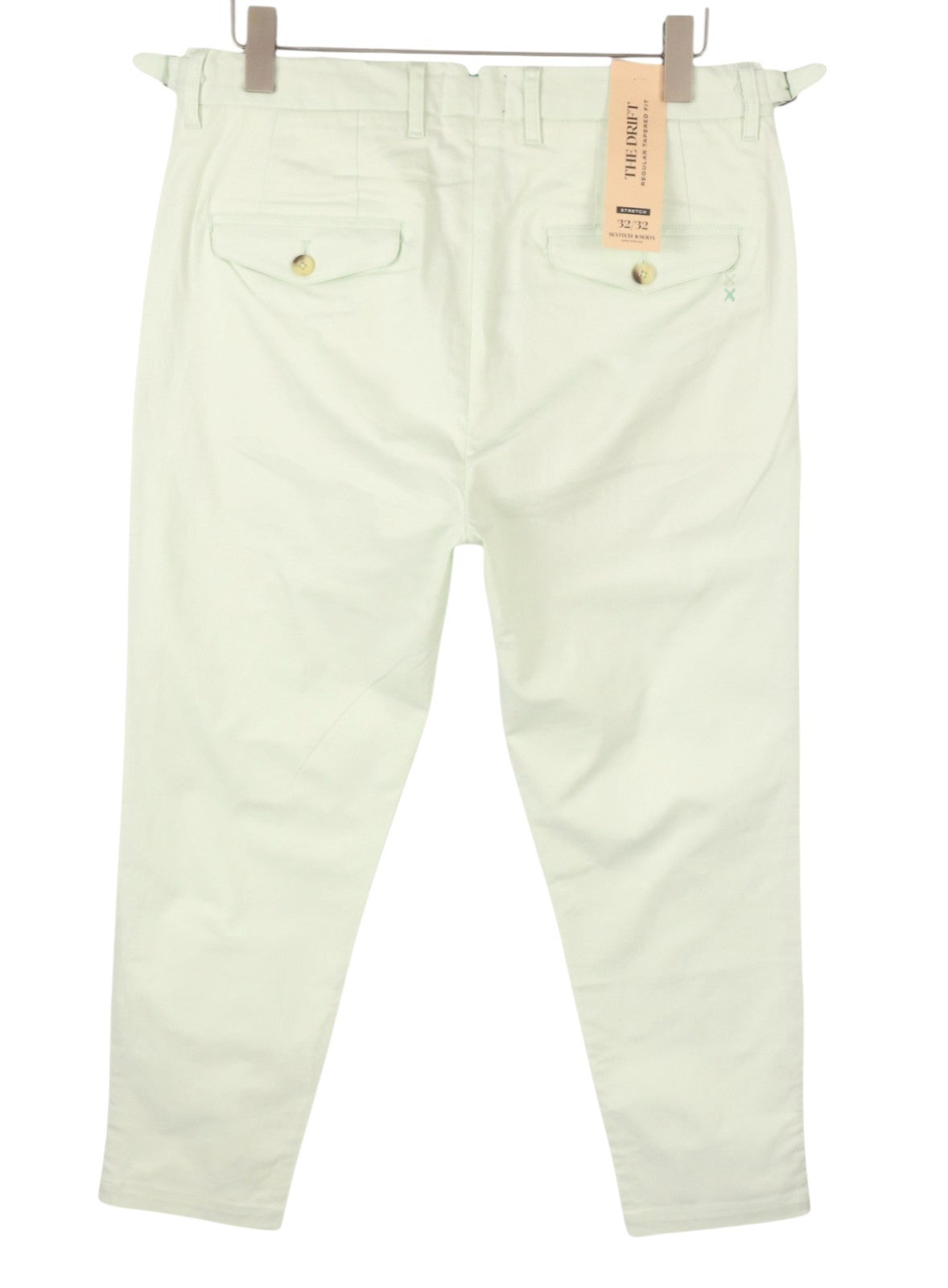 SCOTCH & SODA The Drift Men Trousers W32/L32 Green Regular Tapered Fit Organic