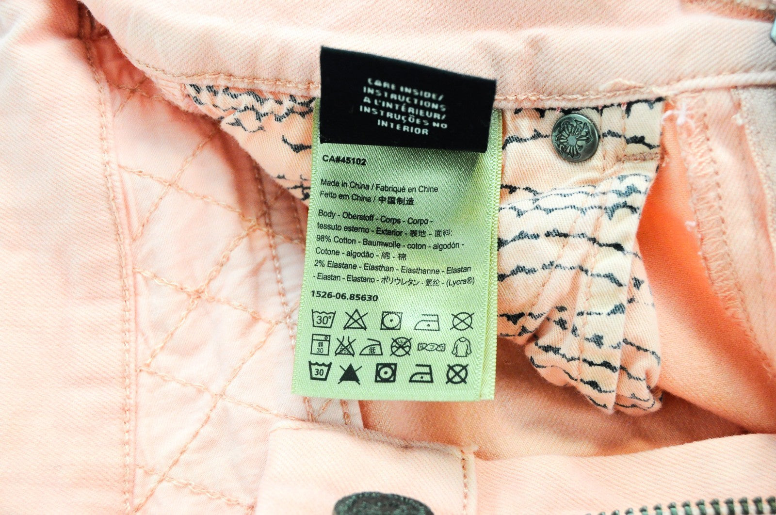 MAISON SCOTCH La Bohemienne Women Trousers W26 Pink Skinny Fit Cotton Stretch