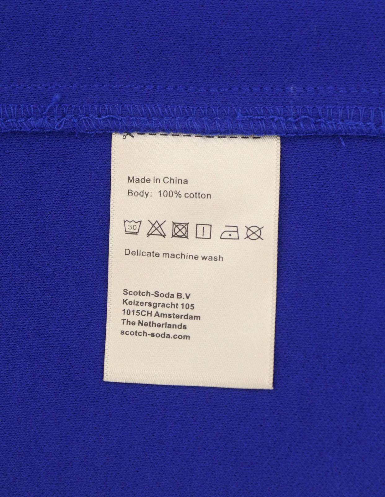 SCOTCH & SODA Men Sweatshirt M Blue Spread Neck Long Sleeve Full Zip