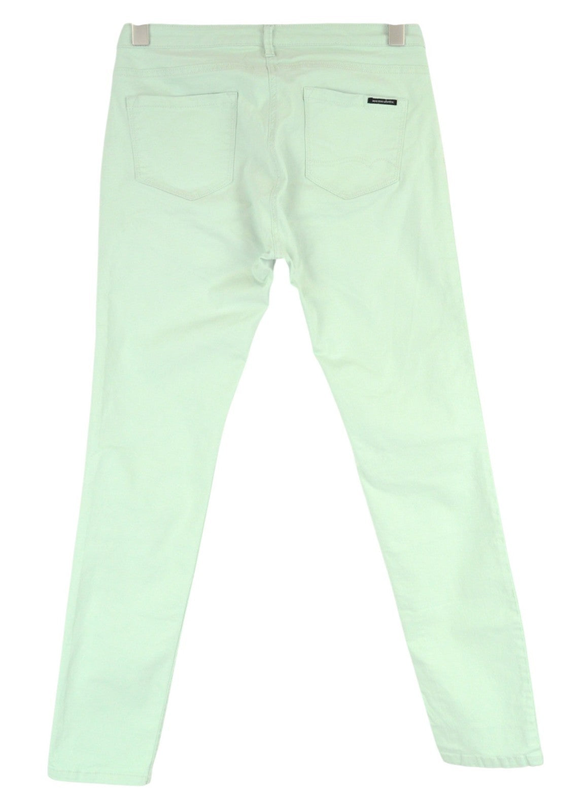 MAISON SCOTCH Women Trousers W29 Pastel Mint Green Slim Fit Cotton Stretch
