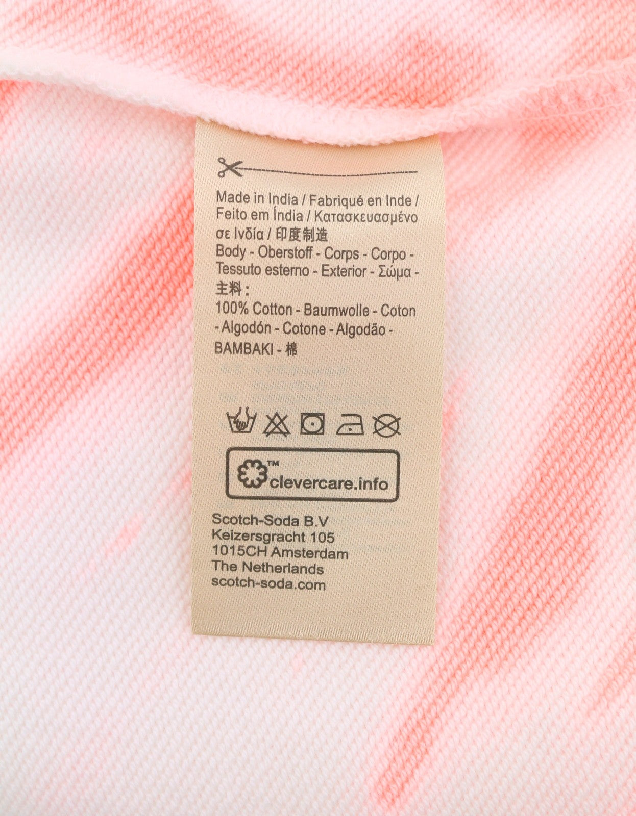 SCOTCH & SODA Men Sweatshirt L White Tie Dye Patterned Crew Neck Pull On
