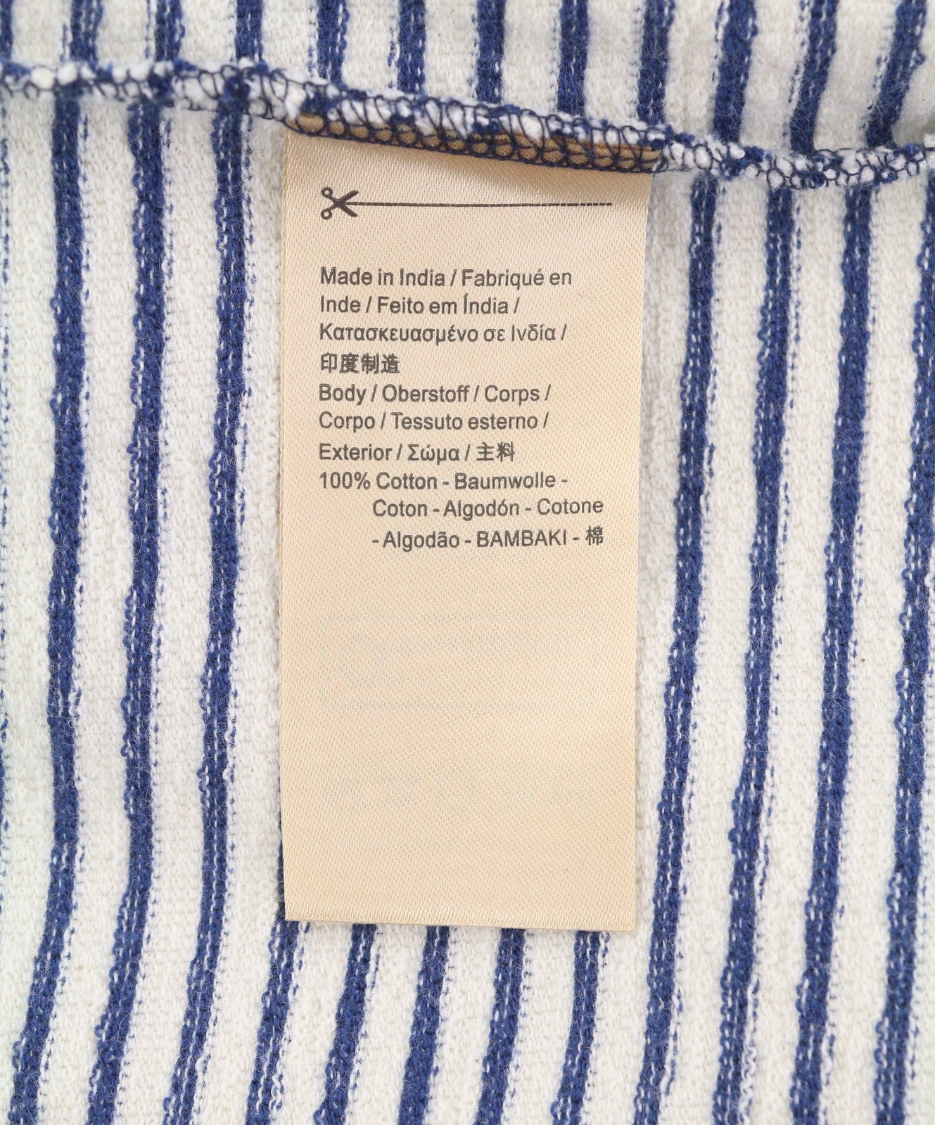 SCOTCH & SODA Men T-Shirt M White Striped Removable Scarf Long Sleeved