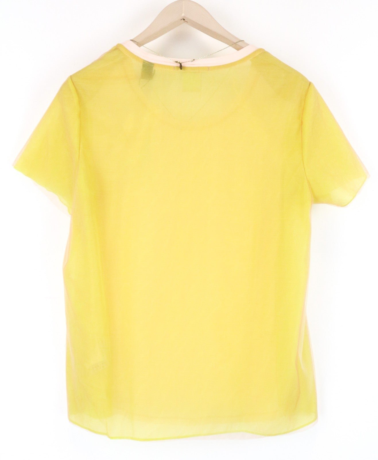MAISON SCOTCH Women T-Shirt M Yellow Beige Short Sleeved Round Neck Summer